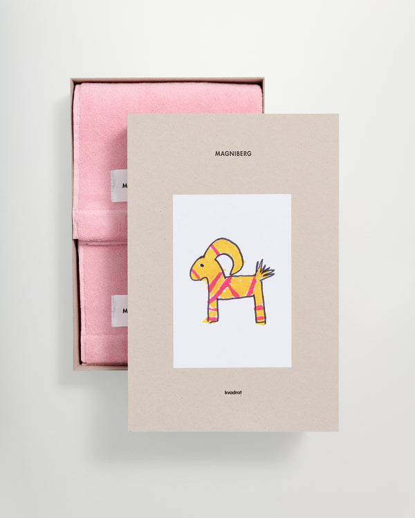 Holiday 2-piece hand towel set | Fragola pink terry