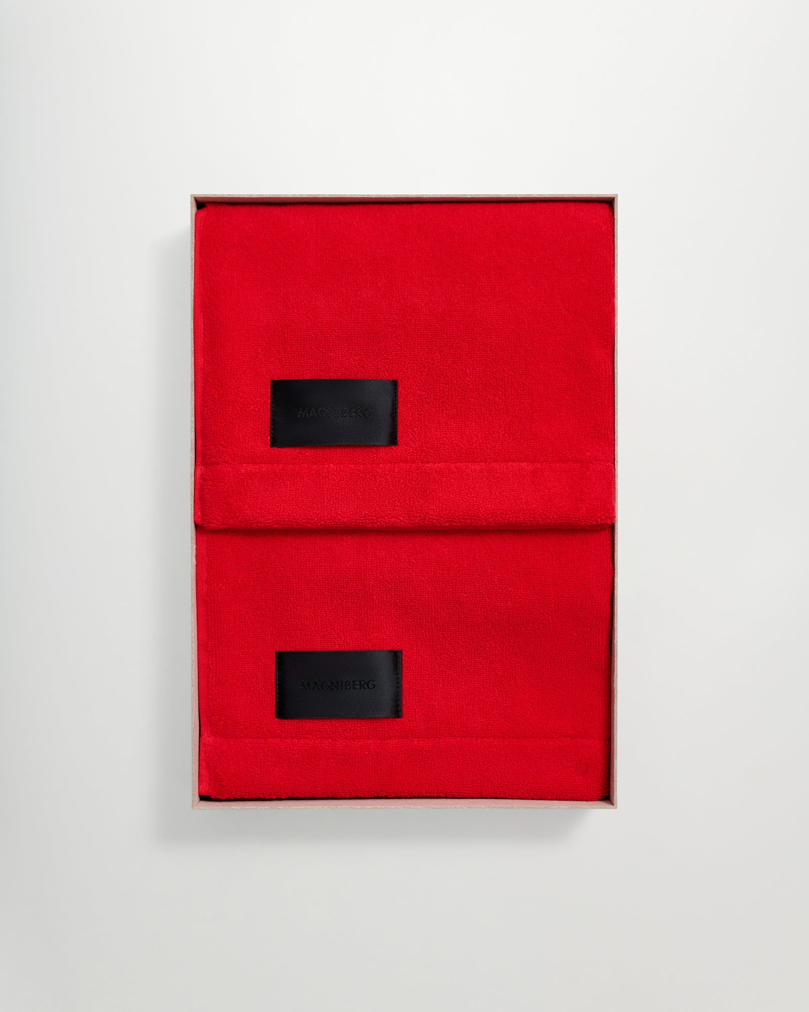 Holiday 2-piece hand towel set | Goji red terry