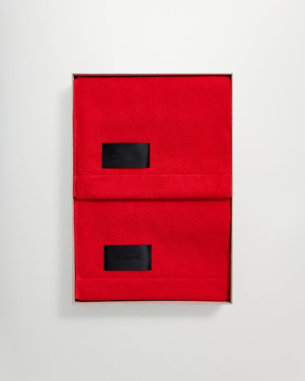 Holiday 2-piece hand towel set | Goji red terry