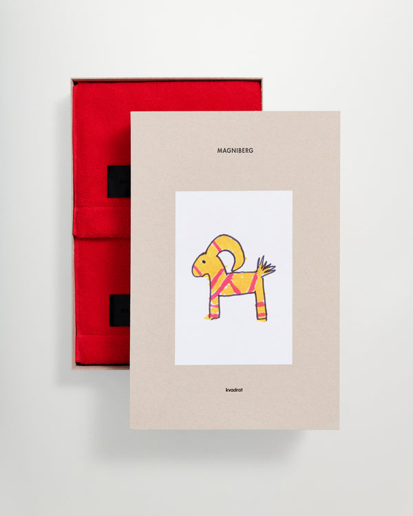 Holiday 2-piece hand towel set | Goji red terry