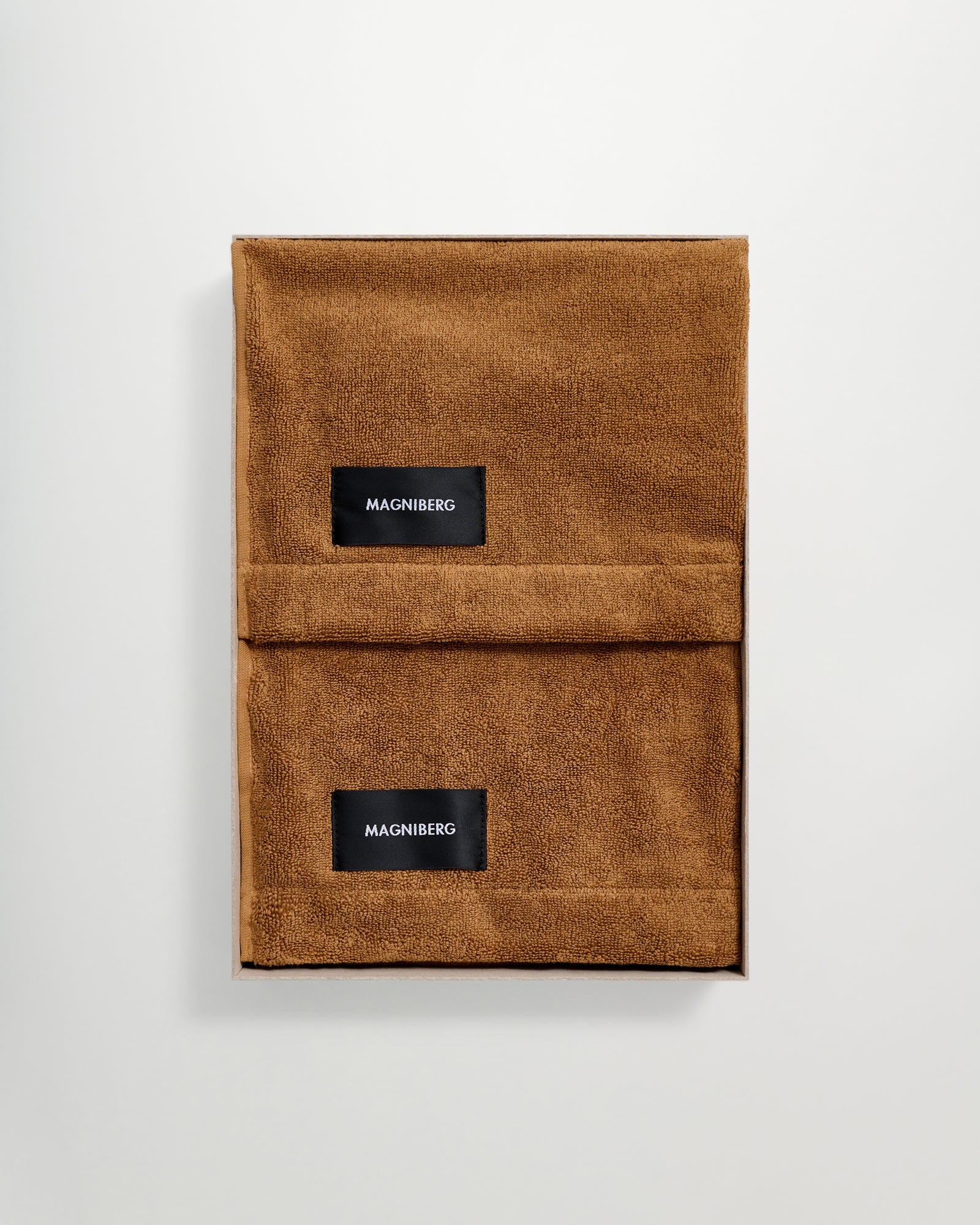 Holiday 2-piece hand towel set | Nocciola beige terry
