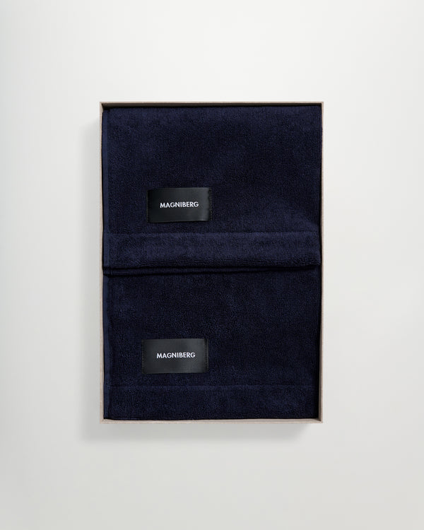 Holiday 2-piece hand towel set | Sloe blue terry