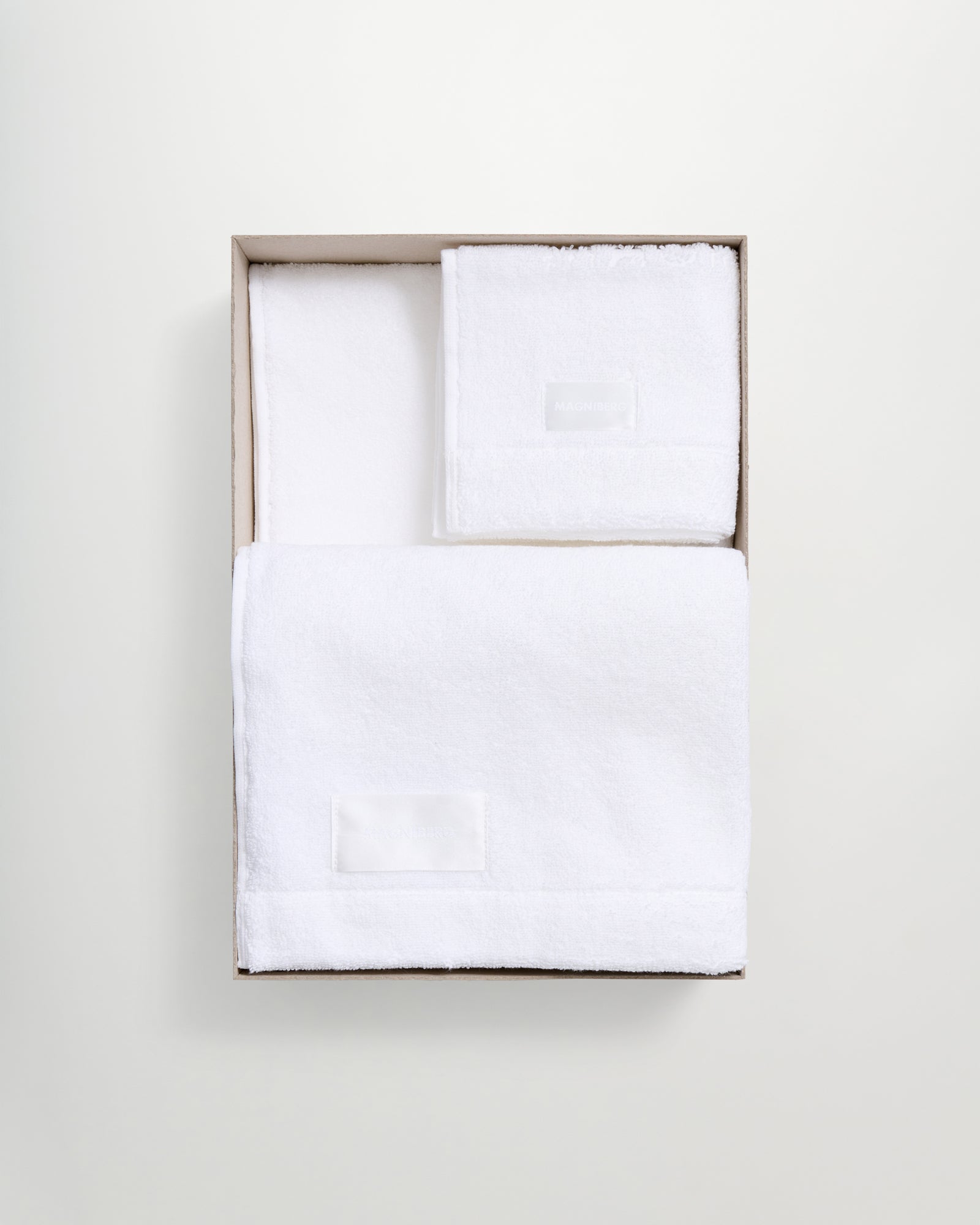 3-piece towel set | Frozen white terry