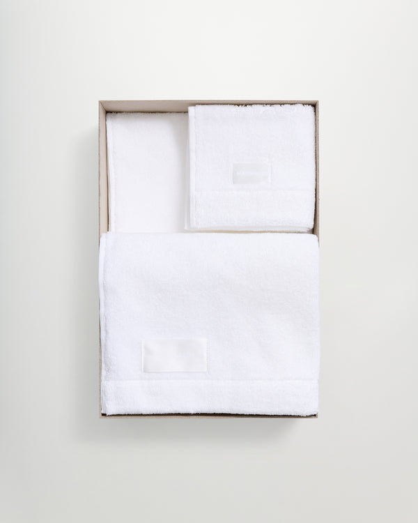 3-piece towel set | Frozen white terry