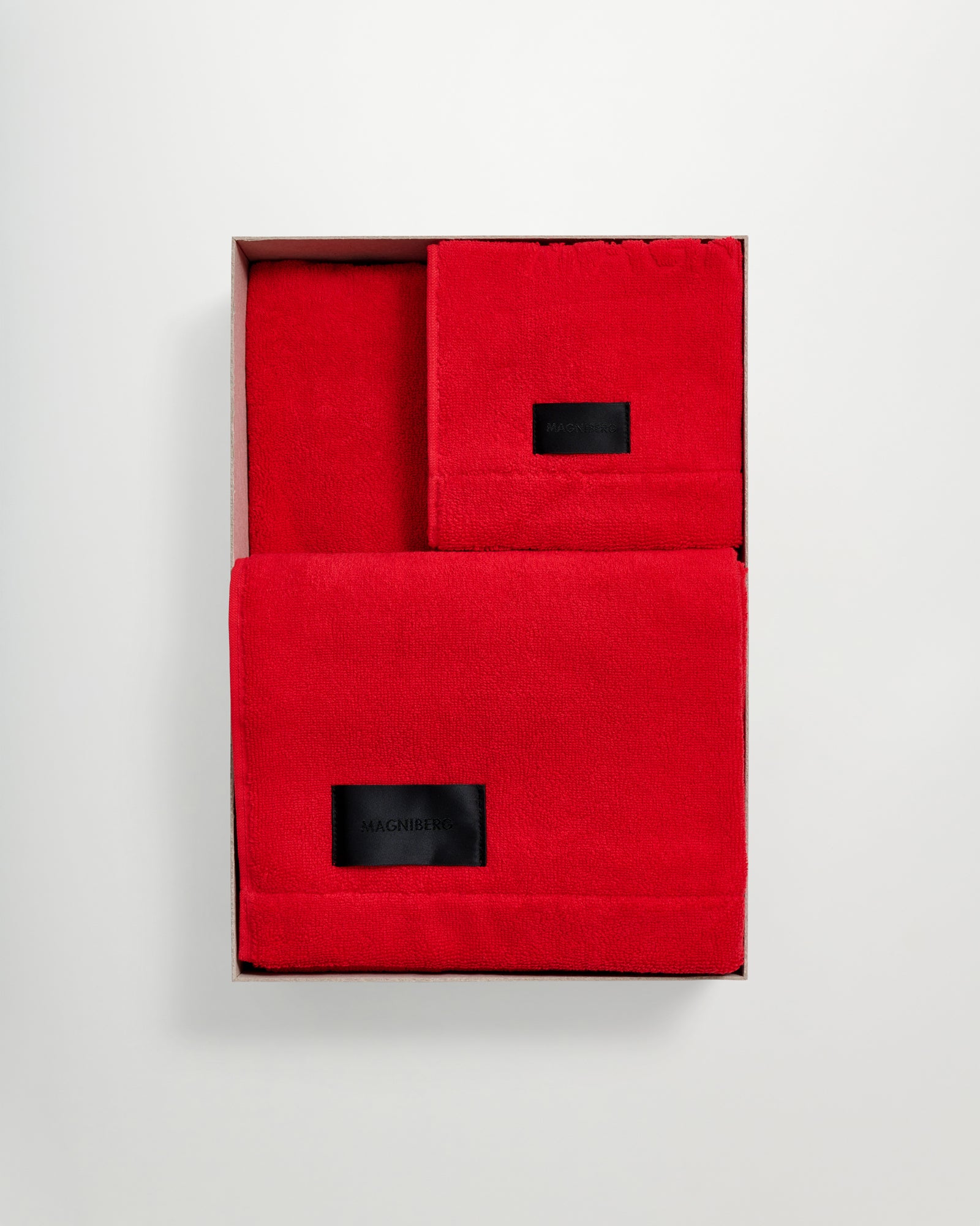 3-piece towel set | Goji red terry