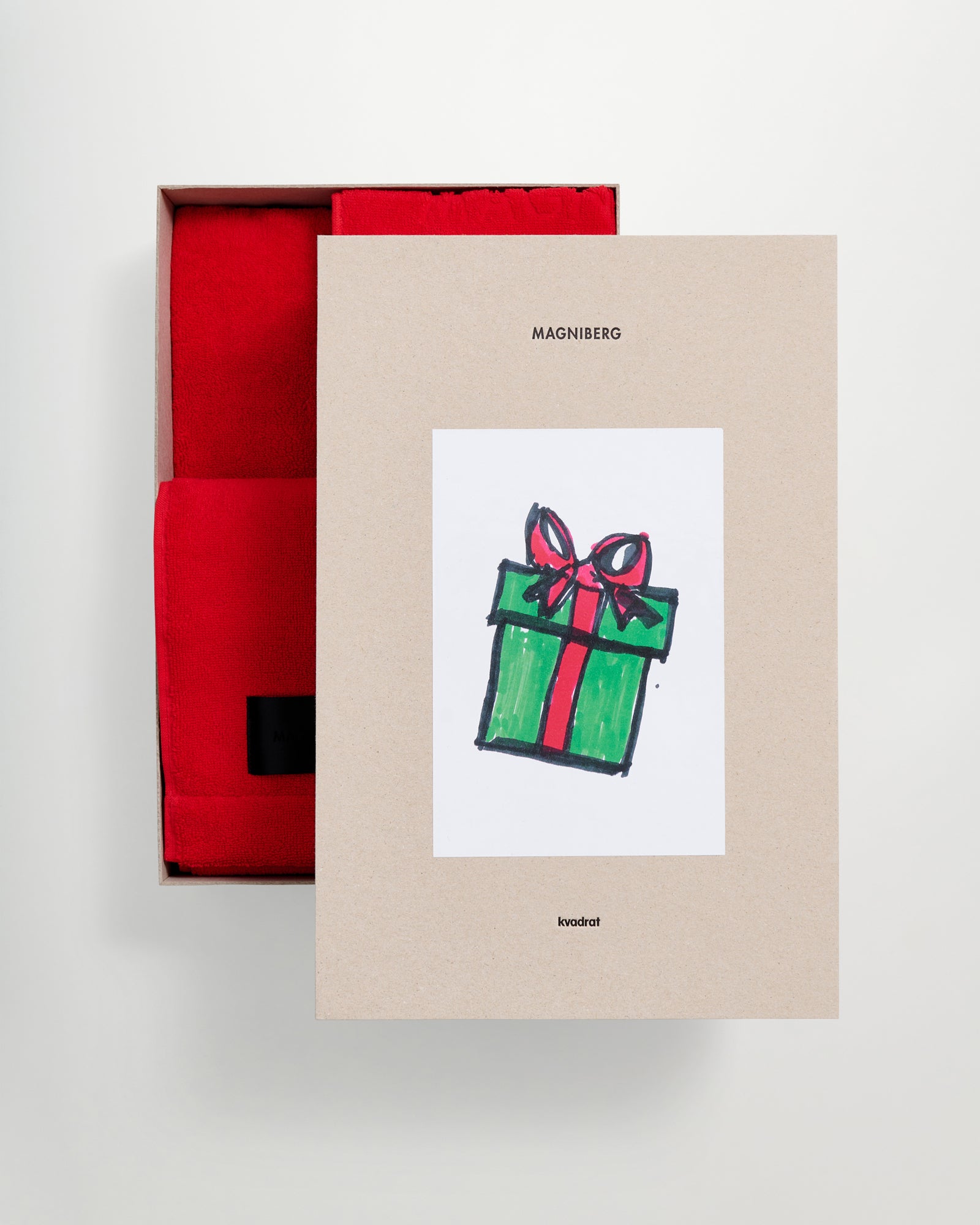 Holiday 3-piece towel set | Goji red terry