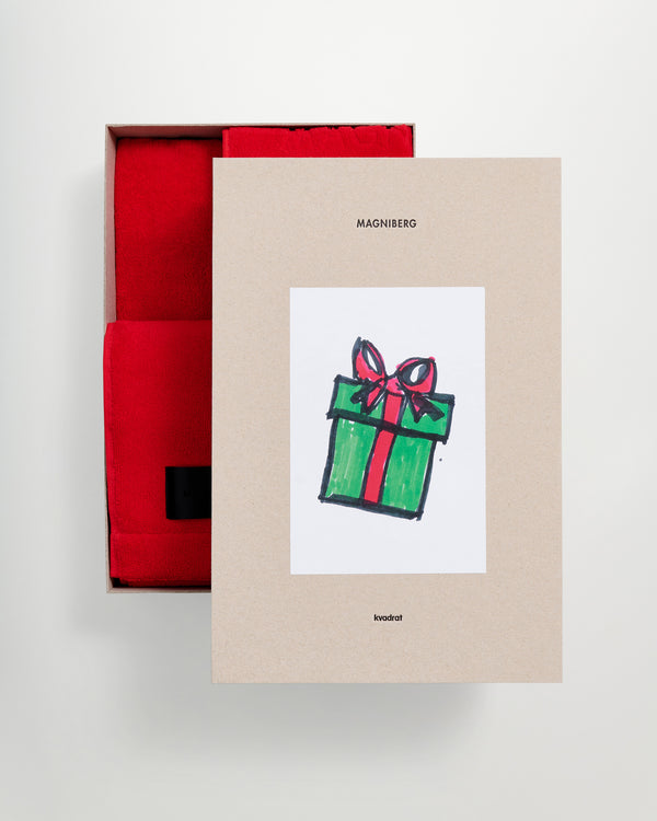 Holiday 3-piece towel set | Goji red terry