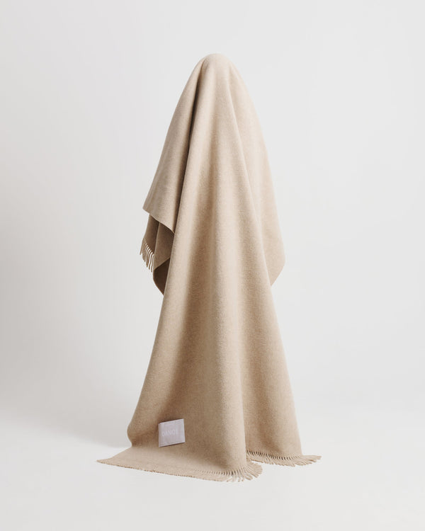 Bold blanket | Sand melange Virgin wool
