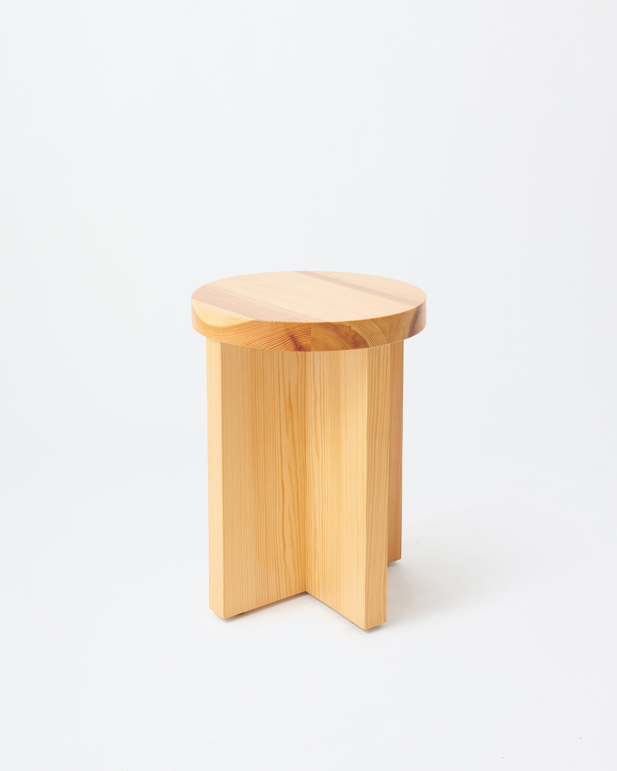 Cat solid Swedish pine stool inspired by ABC Swedish peasantry architecture. Perfect as stool occasional table or display surface. Magniberg