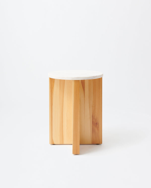 Cat stool | Lacqured pine & marble