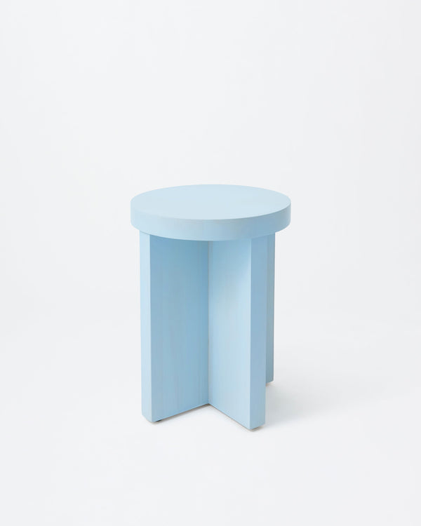Cat stool | Stained baby blue Pine