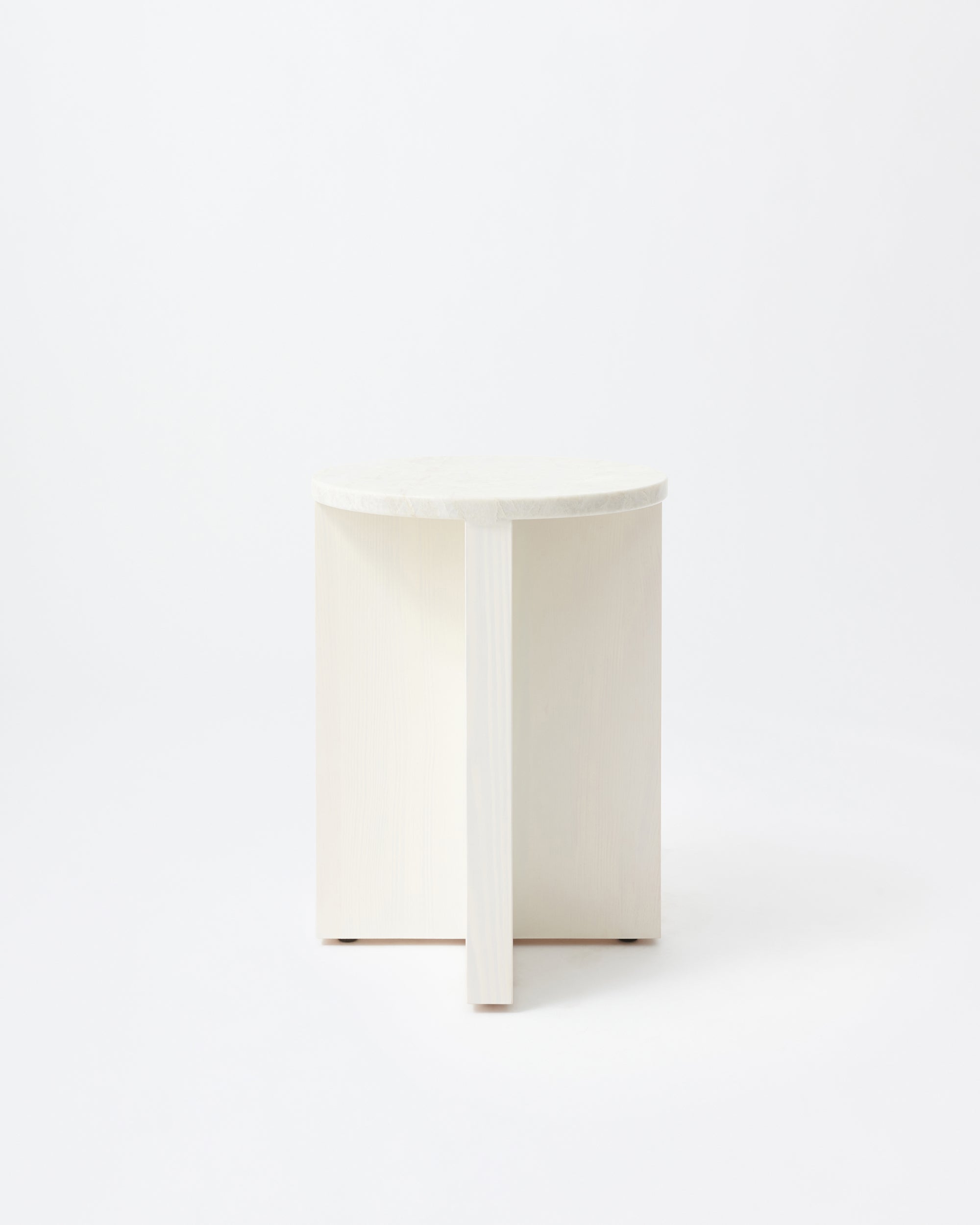 Cat stool | Stained off white & marble