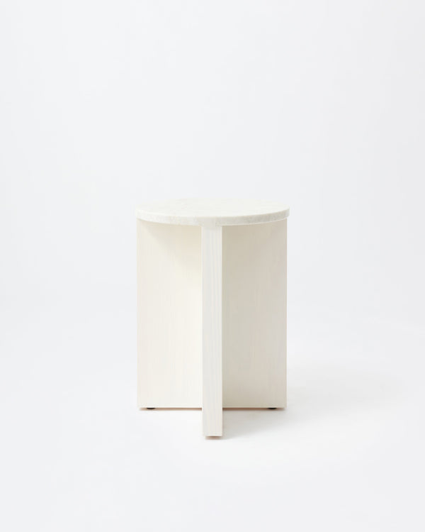 Cat stool | Stained off white & marble