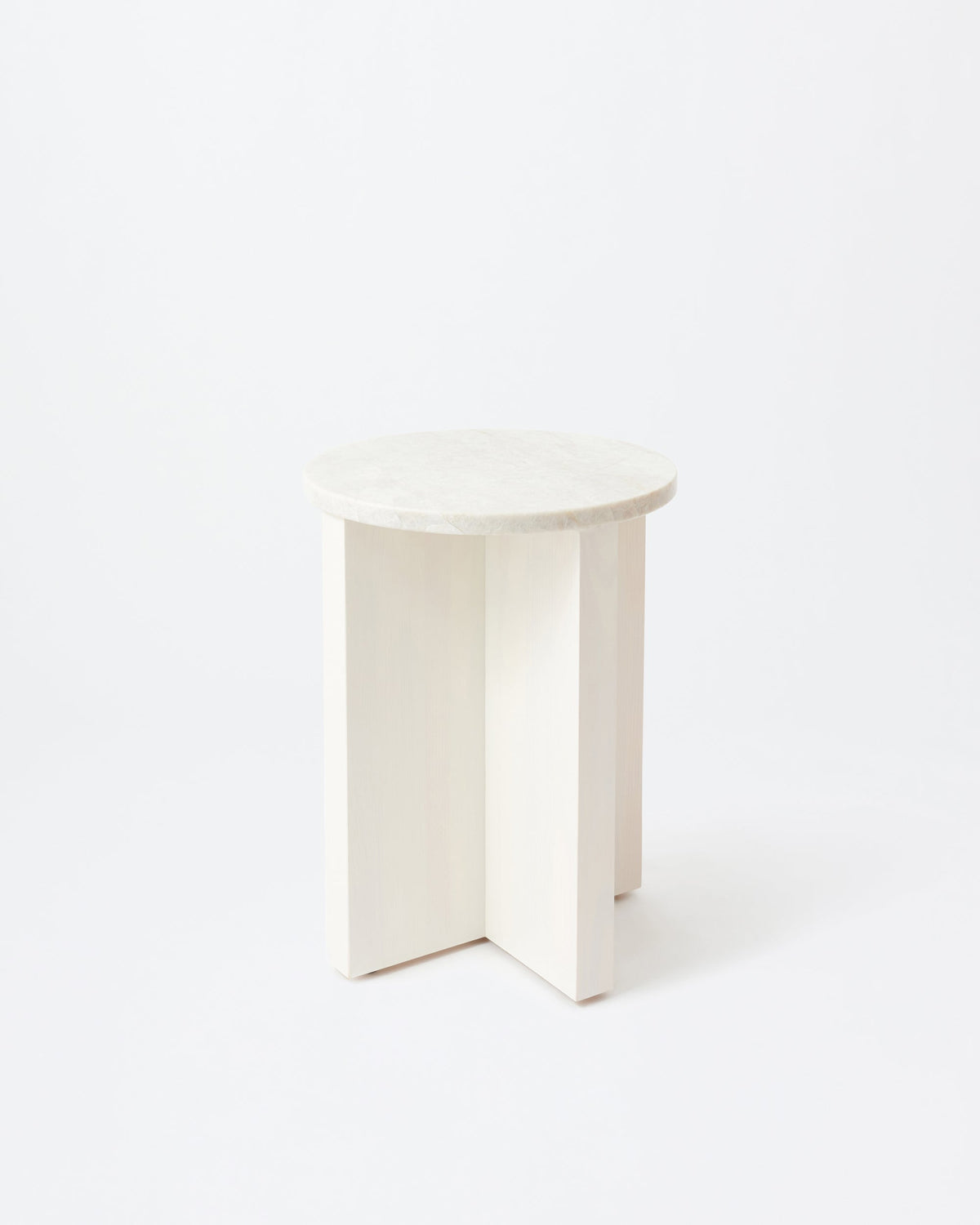 Cat stool | Stained off white & marble