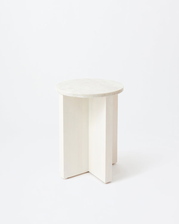 Cat stool | Stained off white & marble