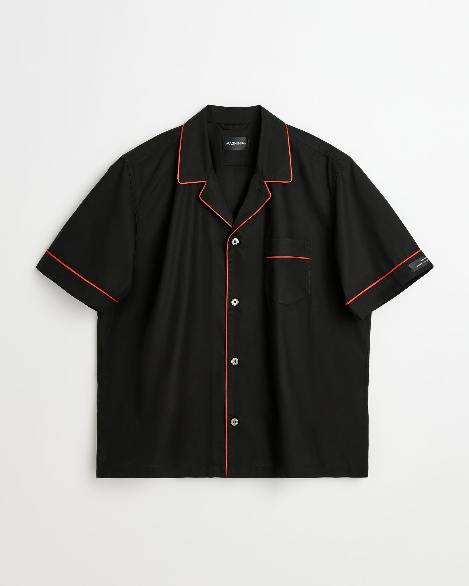 Dolce short sleeve shirt | Black poplin