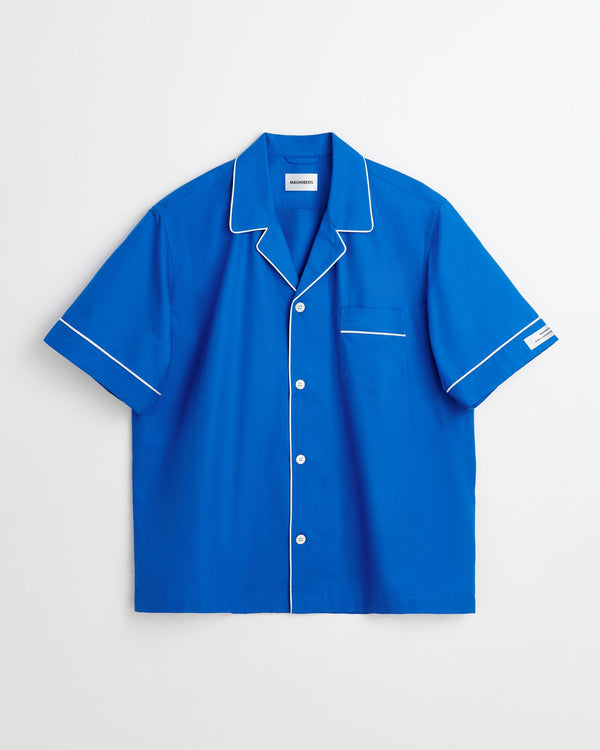 Dolce short sleeve shirt | Italian blue poplin