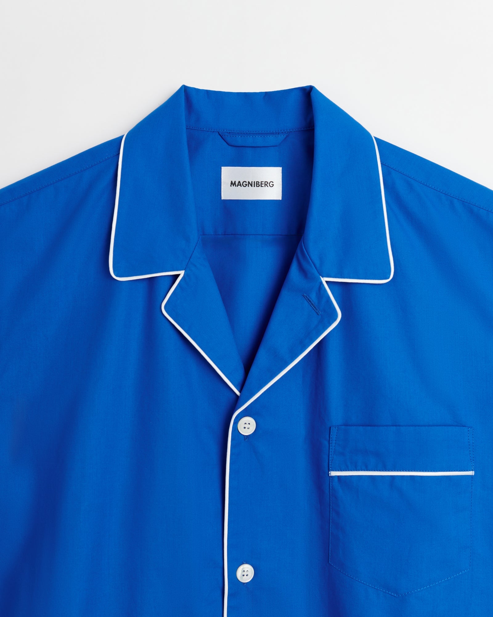 Dolce short sleeve shirt | Italian blue poplin