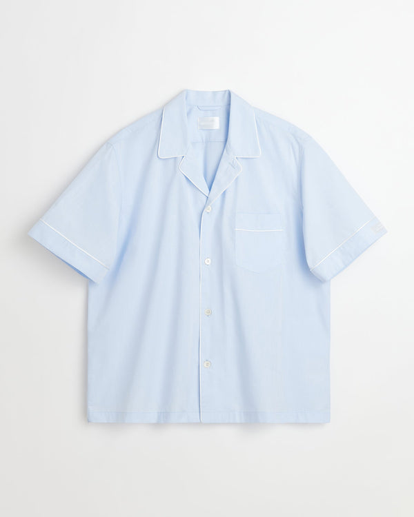 Dolce short sleeve shirt | Light blue dots jacquard poplin