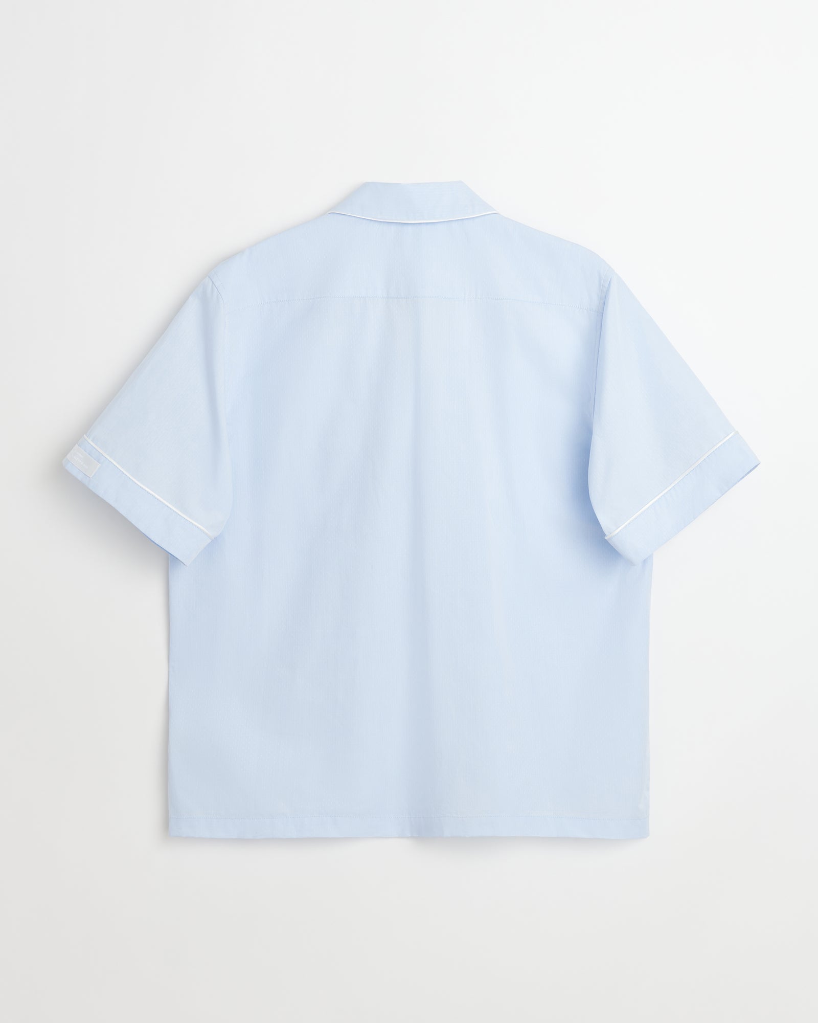 Dolce short sleeve shirt | Light blue dots jacquard poplin