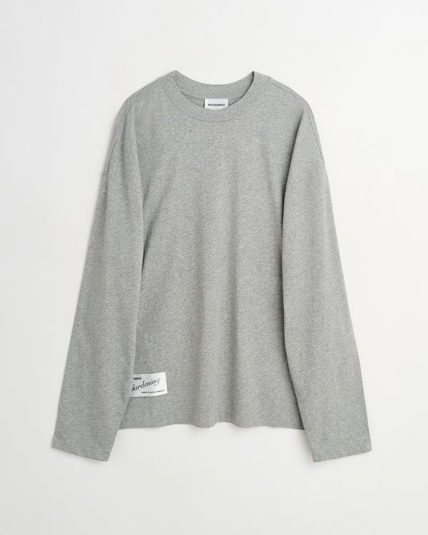 Full long sleeve t-shirt | Washed grey melange jersey
