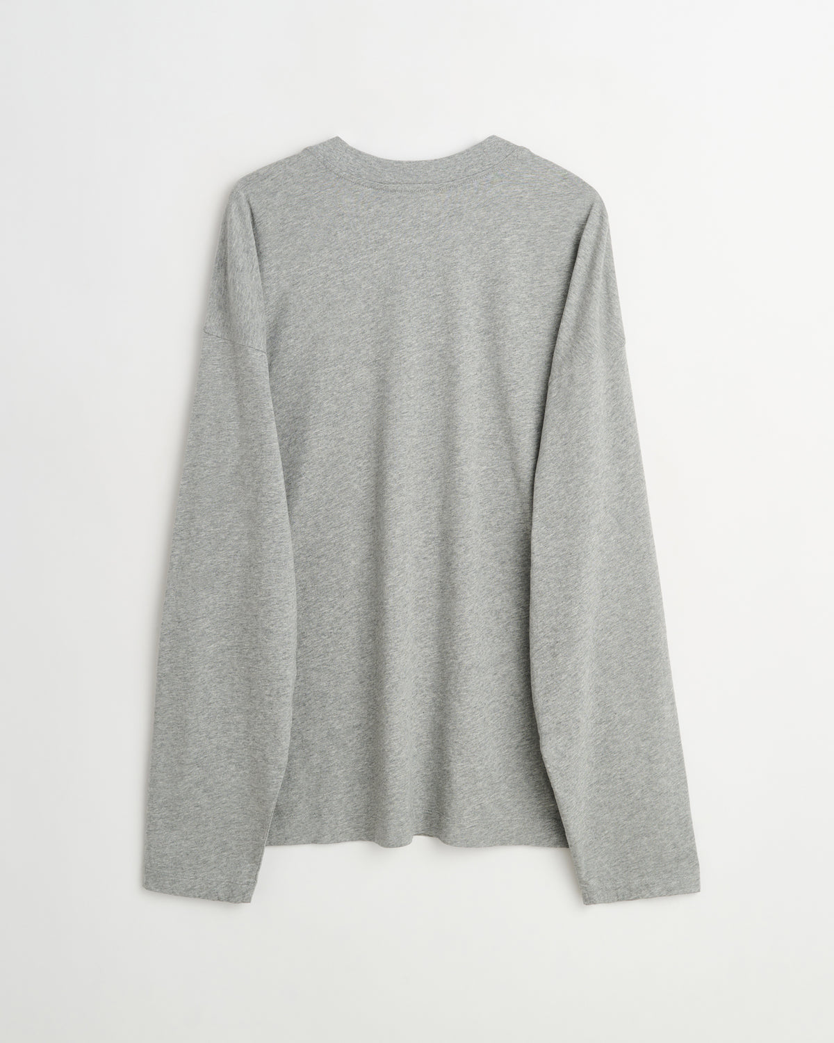 Full long sleeve t-shirt | Washed grey melange jersey