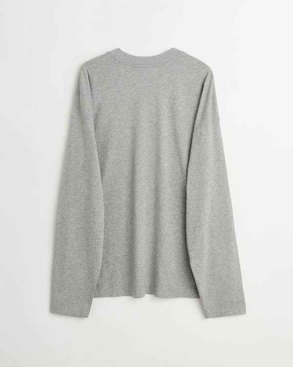 Full long sleeve t-shirt | Washed grey melange jersey