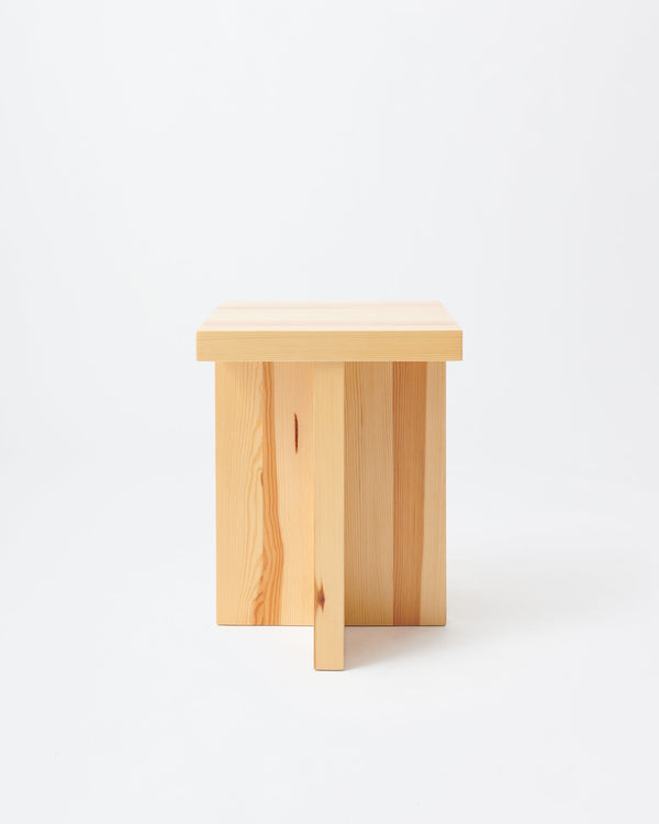 Fox stool | Lacqured blue Pine