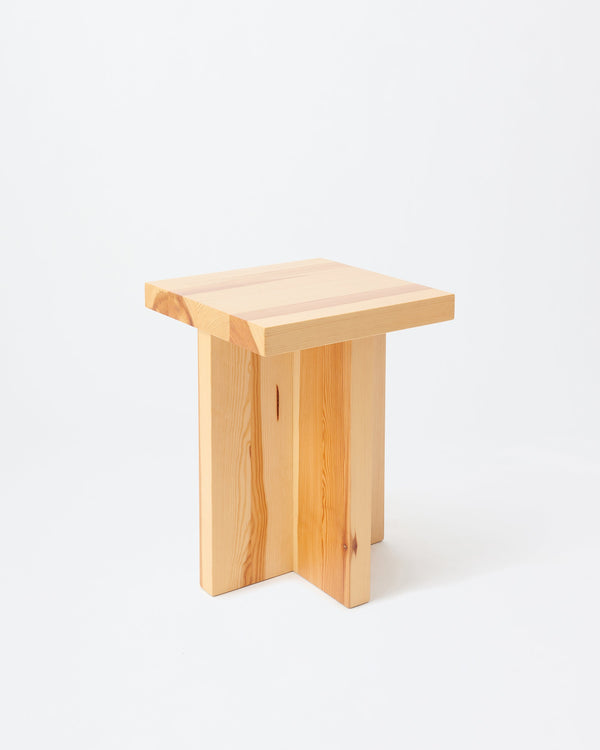 Fox stool | Lacqured blue Pine