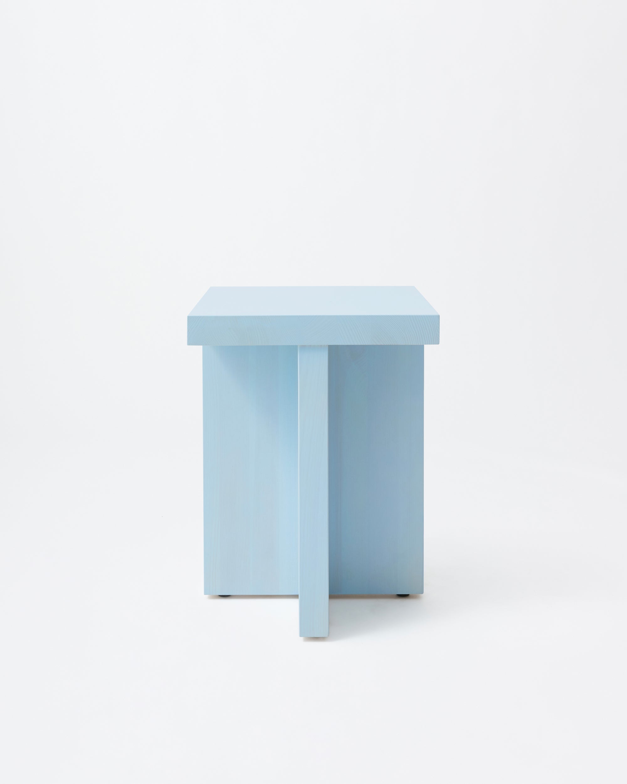 Fox stool | Stained baby blue Pine