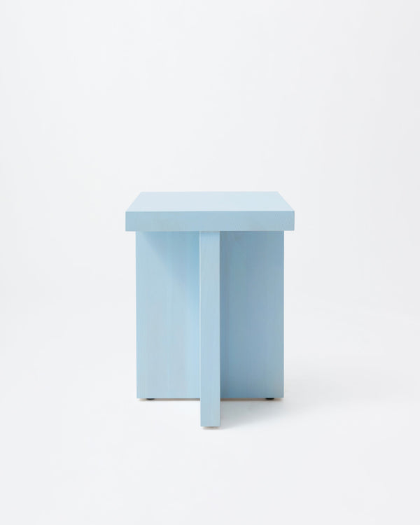 Fox stool | Stained baby blue Pine
