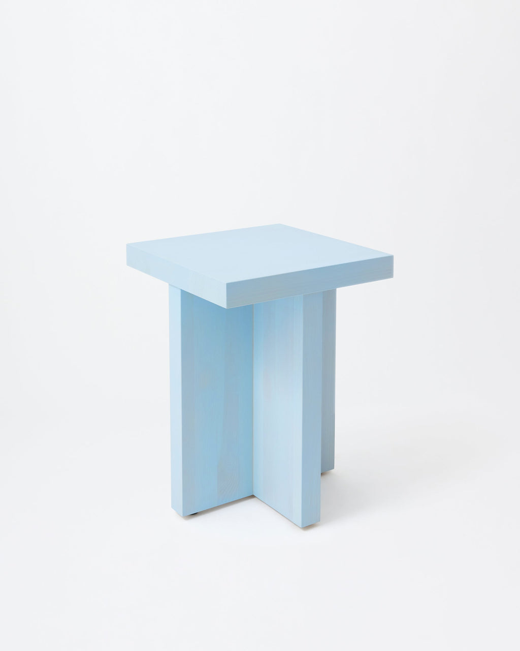 Fox stool | Stained baby blue Pine