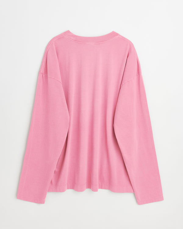 Full long sleeve t-shirt | Washed orchid pink jersey