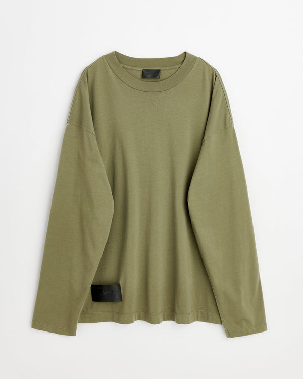 Full long sleeve t-shirt | Washed army green jersey
