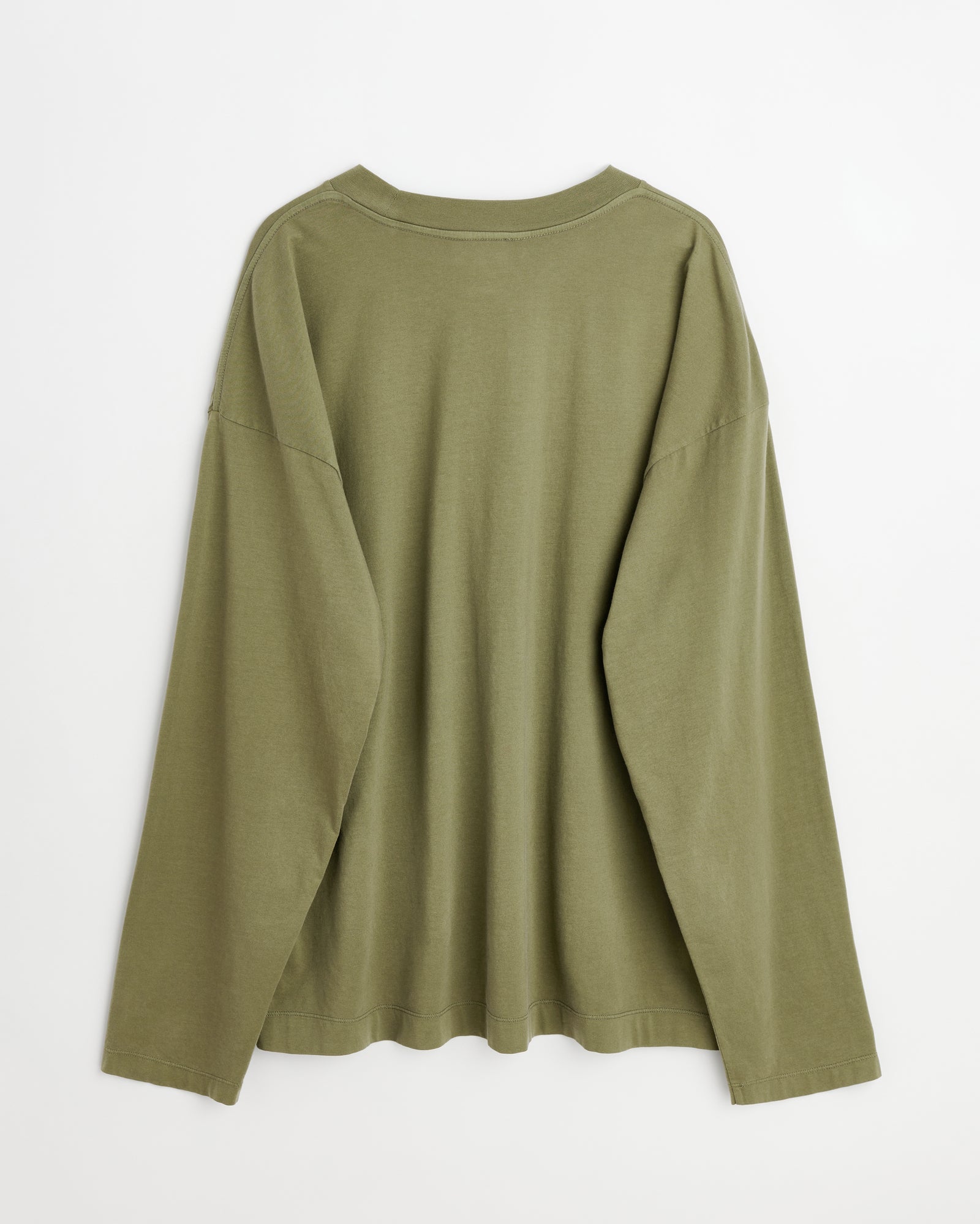 Full long sleeve t-shirt | Washed army green jersey