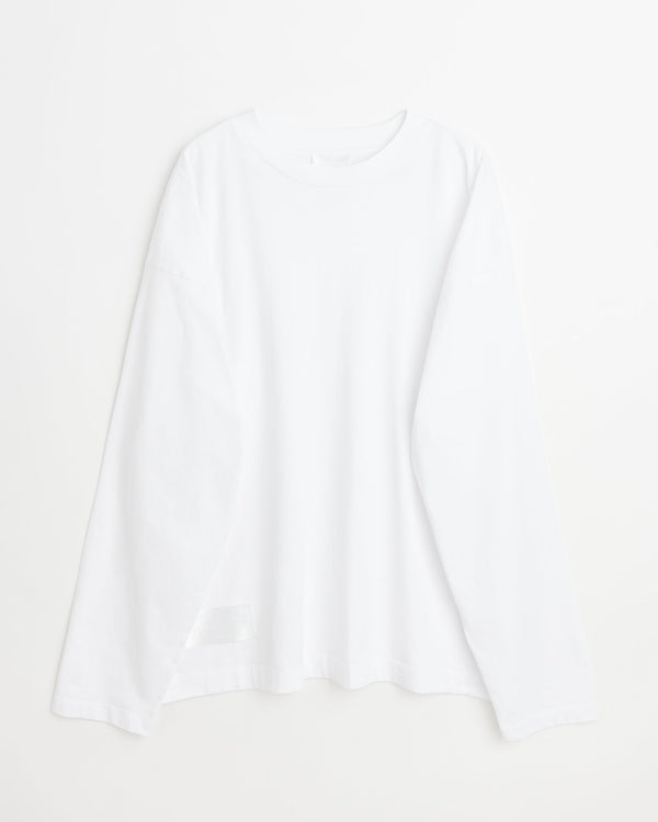 Full long sleeve t-shirt | Washed white jersey
