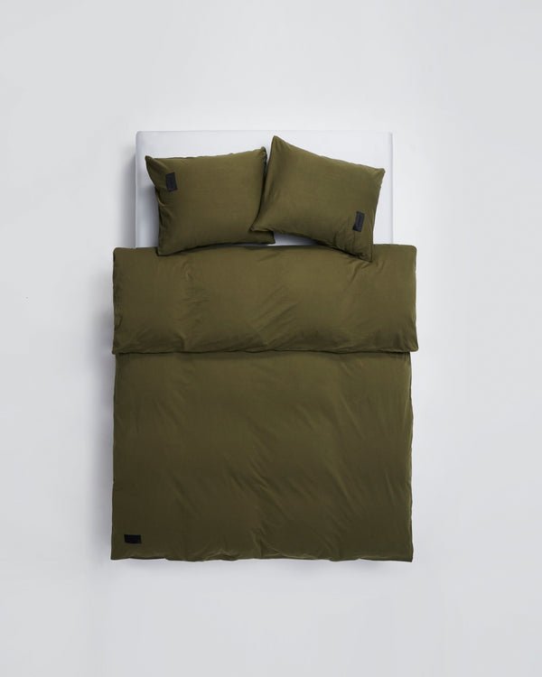 Heart duvet cover | Washed army green Jersey