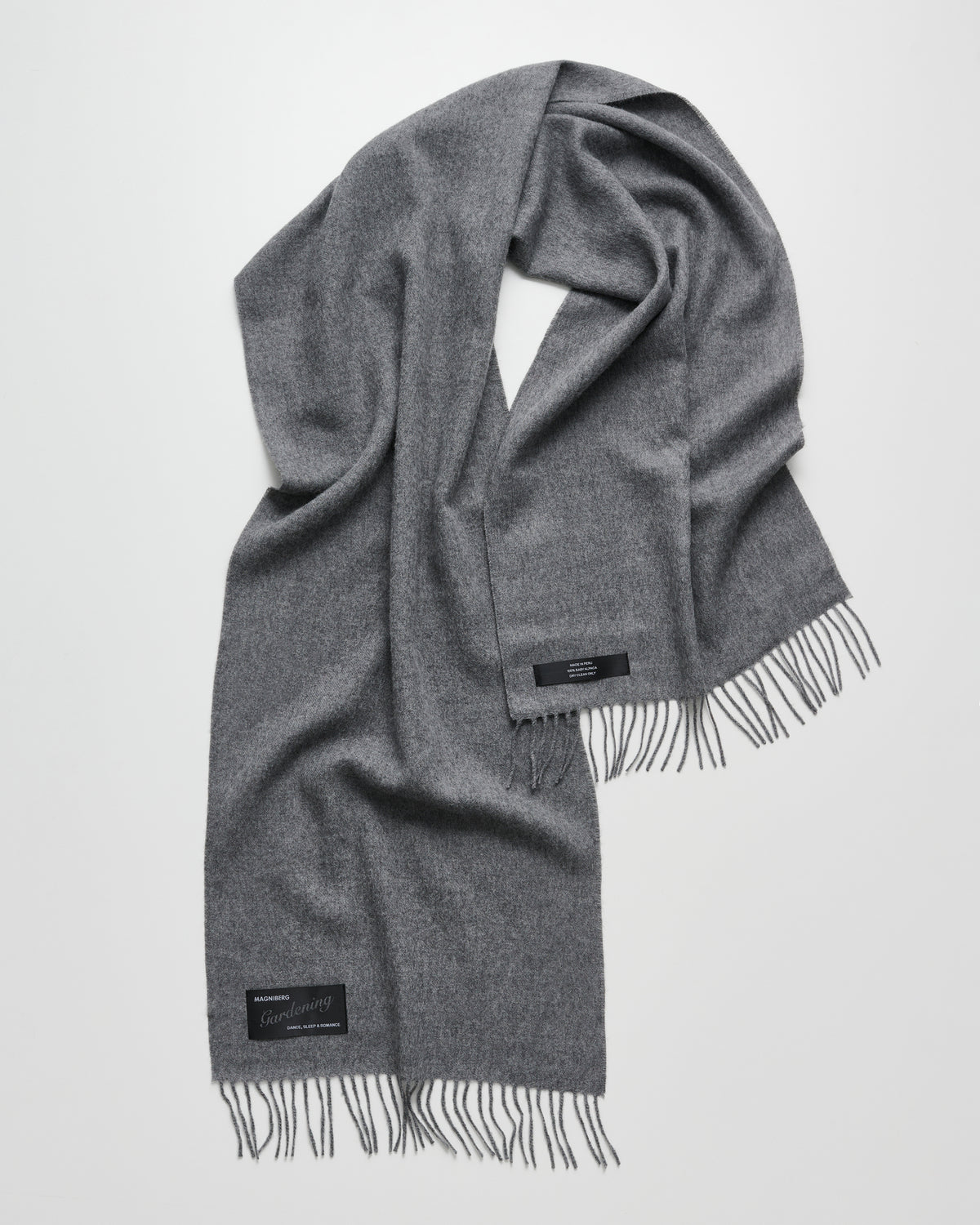 Honey scarf | Ash grey melange Baby alpaca