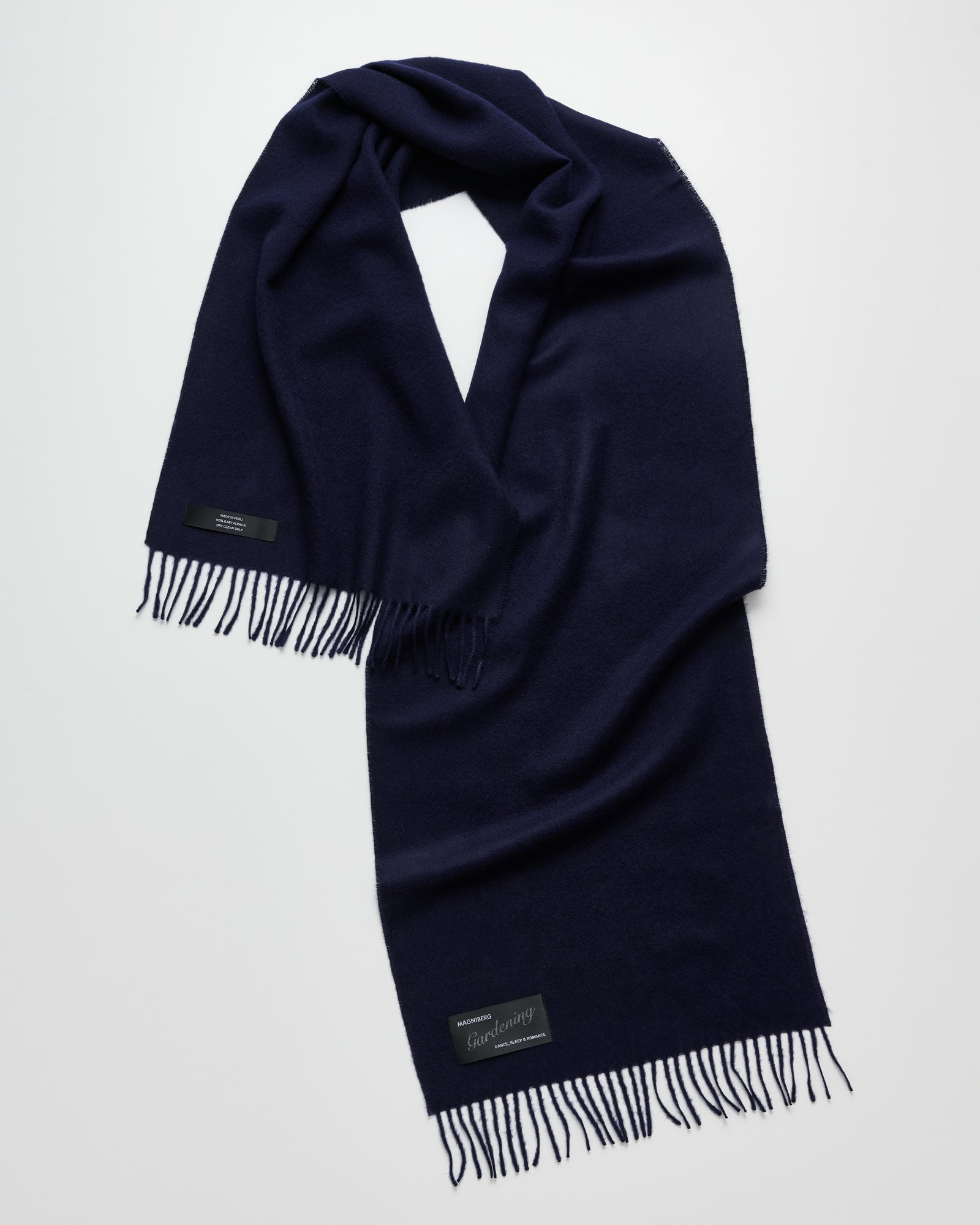 Honey scarf | Marine blue Baby alpaca