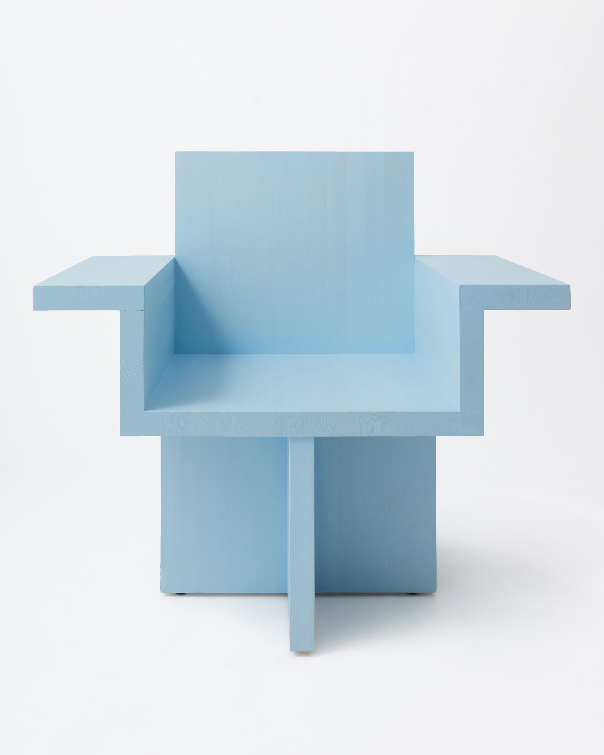 Horse armchair | Stained baby blue Pine