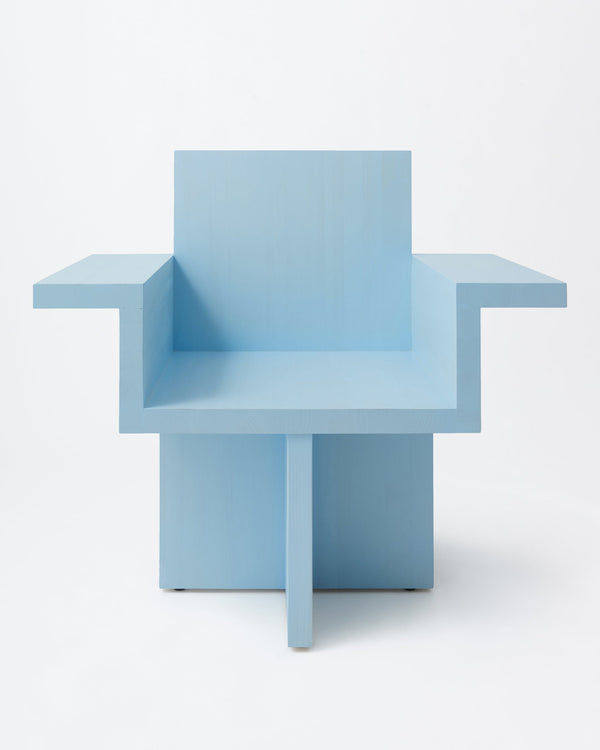 Horse armchair | Stained baby blue Pine
