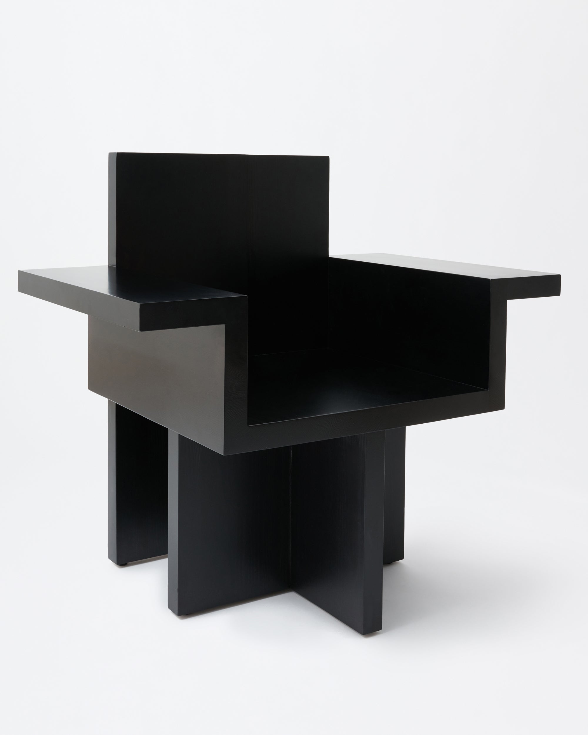 Horse armchair | Stained black Pine