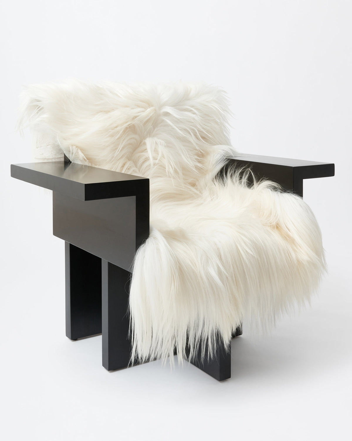 Horse armchair | Stained black Pine