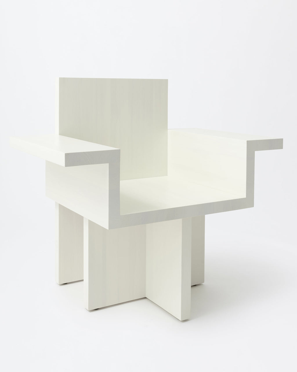 Horse armchair | Stained off white Pine