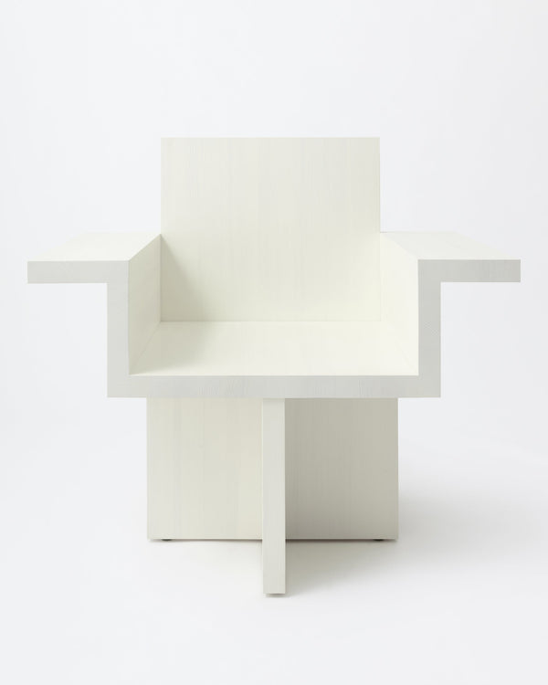 Horse armchair | Stained off white Pine