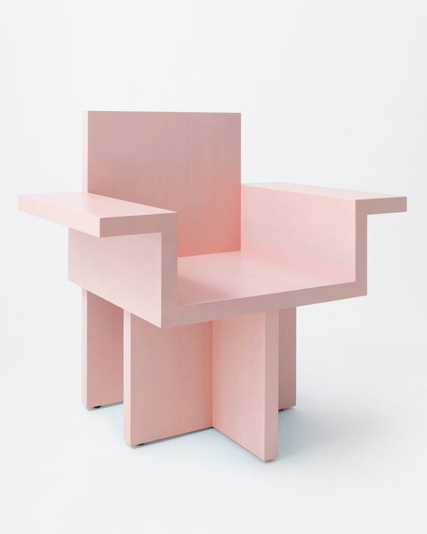 Horse armchair | Stained pink Pine
