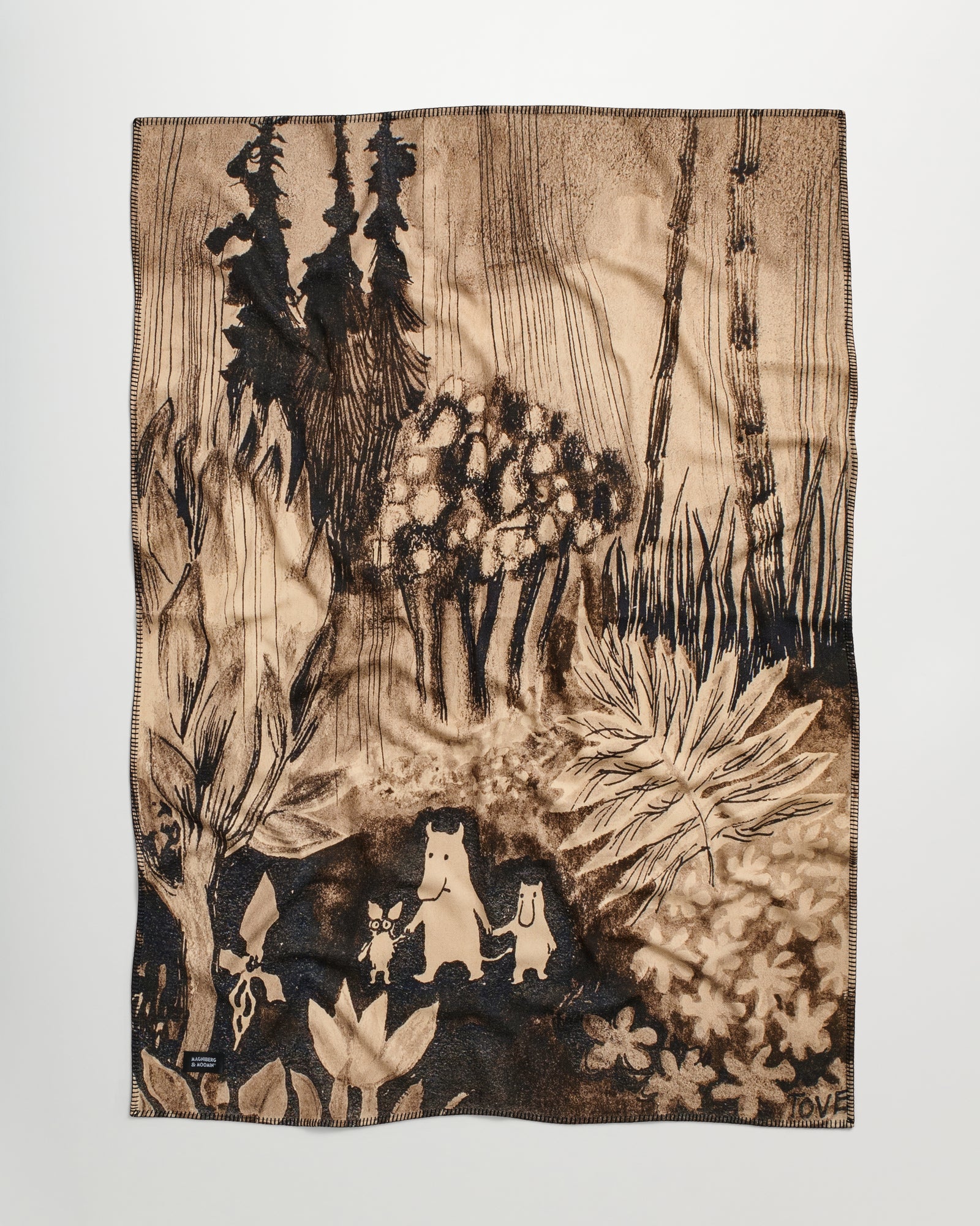 Moomin Canvas blanket | Sepia print | Magniberg