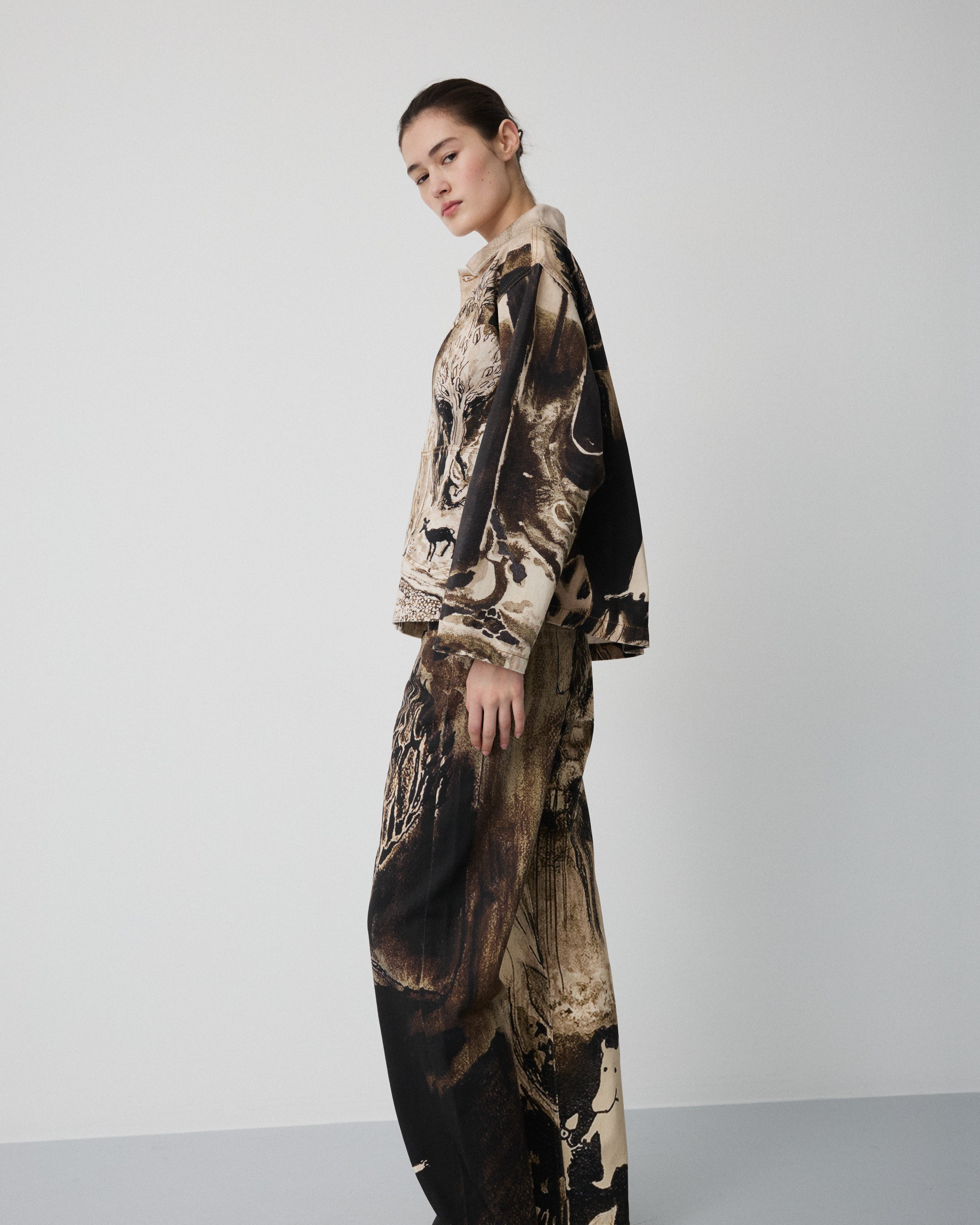 Moomin Genoa pants | Sepia print