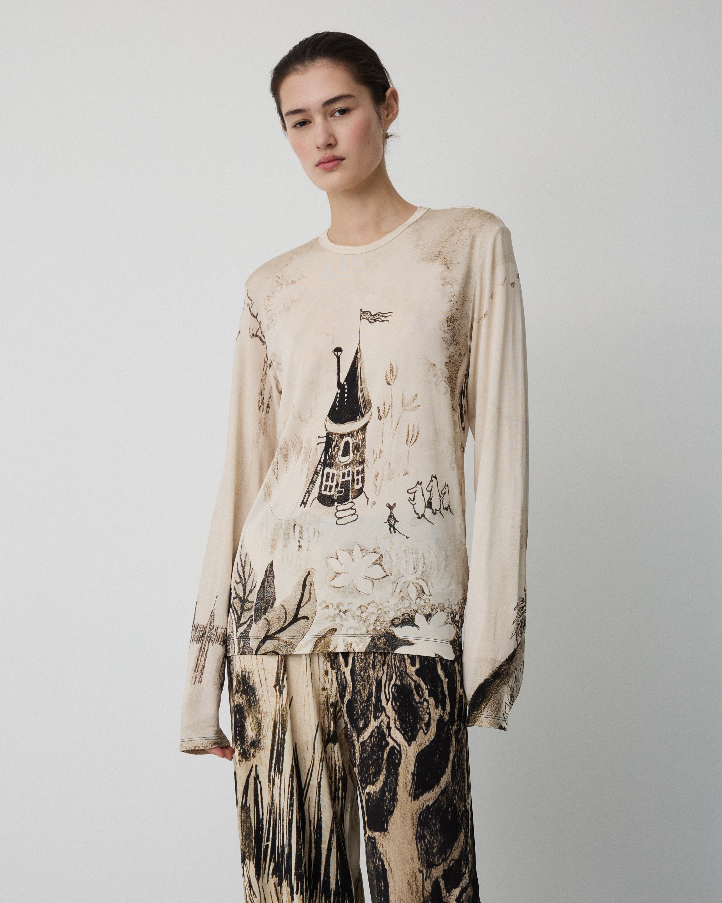Moomin Love long sleeve shirt | Sepia print