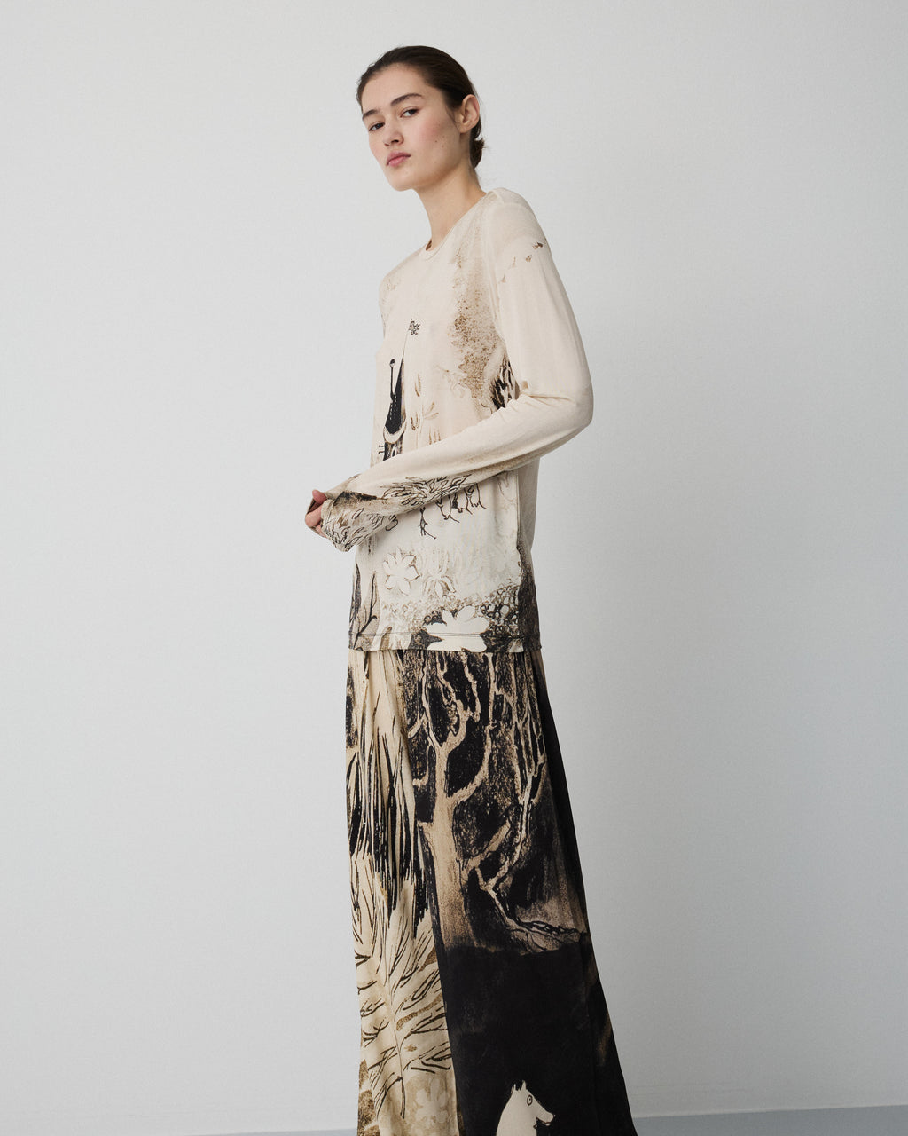 Moomin Love long sleeve shirt | Sepia print